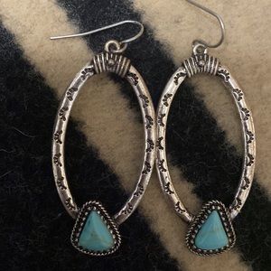 Faux silver/turquoise earrings